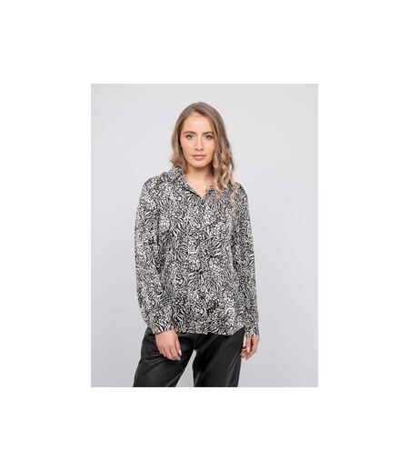 Chemise fluide motif animalier noir et blanc OPHIR - Dona X Lisa