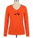 Tee-shirt MAYFLOWER NAPOLI1 orange à sérigraphie poule : confort et peps animalier-3