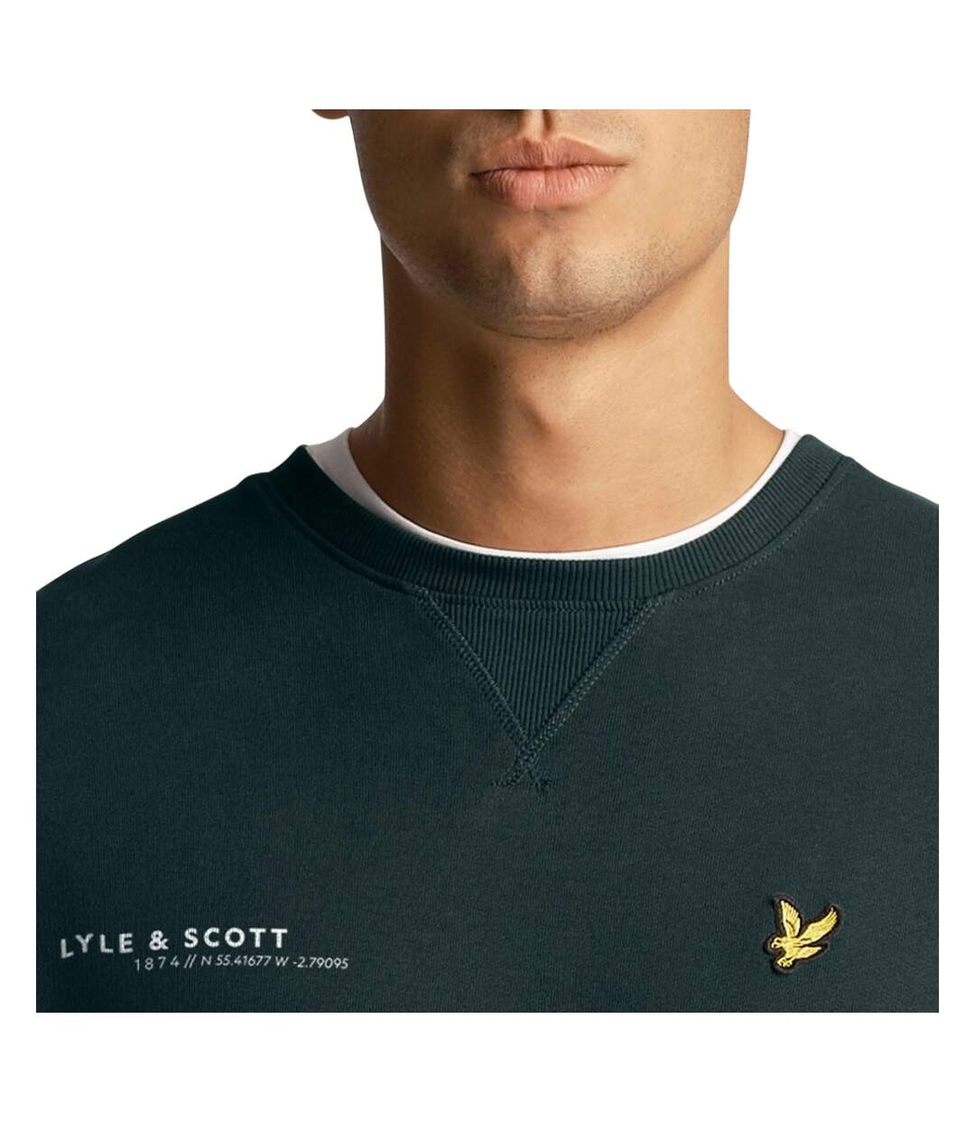 Mens Co-ordinate Print Crew Neck Sweatshirt Green Lyle & Scott-4