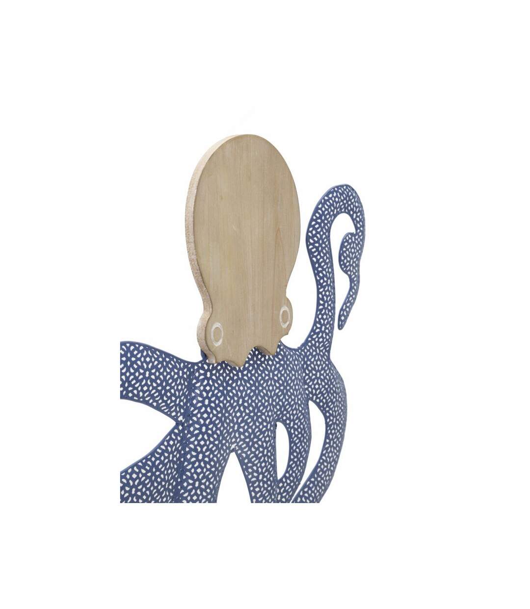 Décoration Murale en Métal Pieuvre 57cm Naturel & Bleu-2