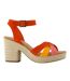 Womens/ladies Majorca Strappy Suede Sandals Flame Toms-4