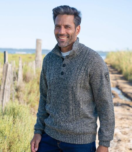 Men's Navy Cable Knit Jumper