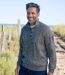 Men's Navy Cable Knit Jumper-2