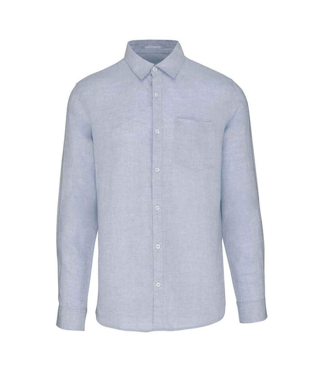 Mens linen long-sleeved shirt linen blue Native Spirit