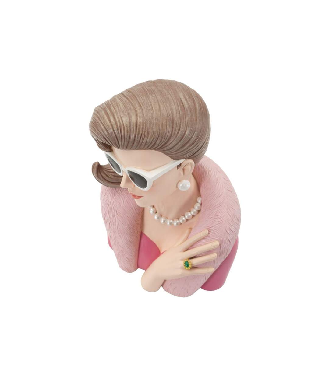 Statuette Déco Femme Diva Paris 28cm Rose-3