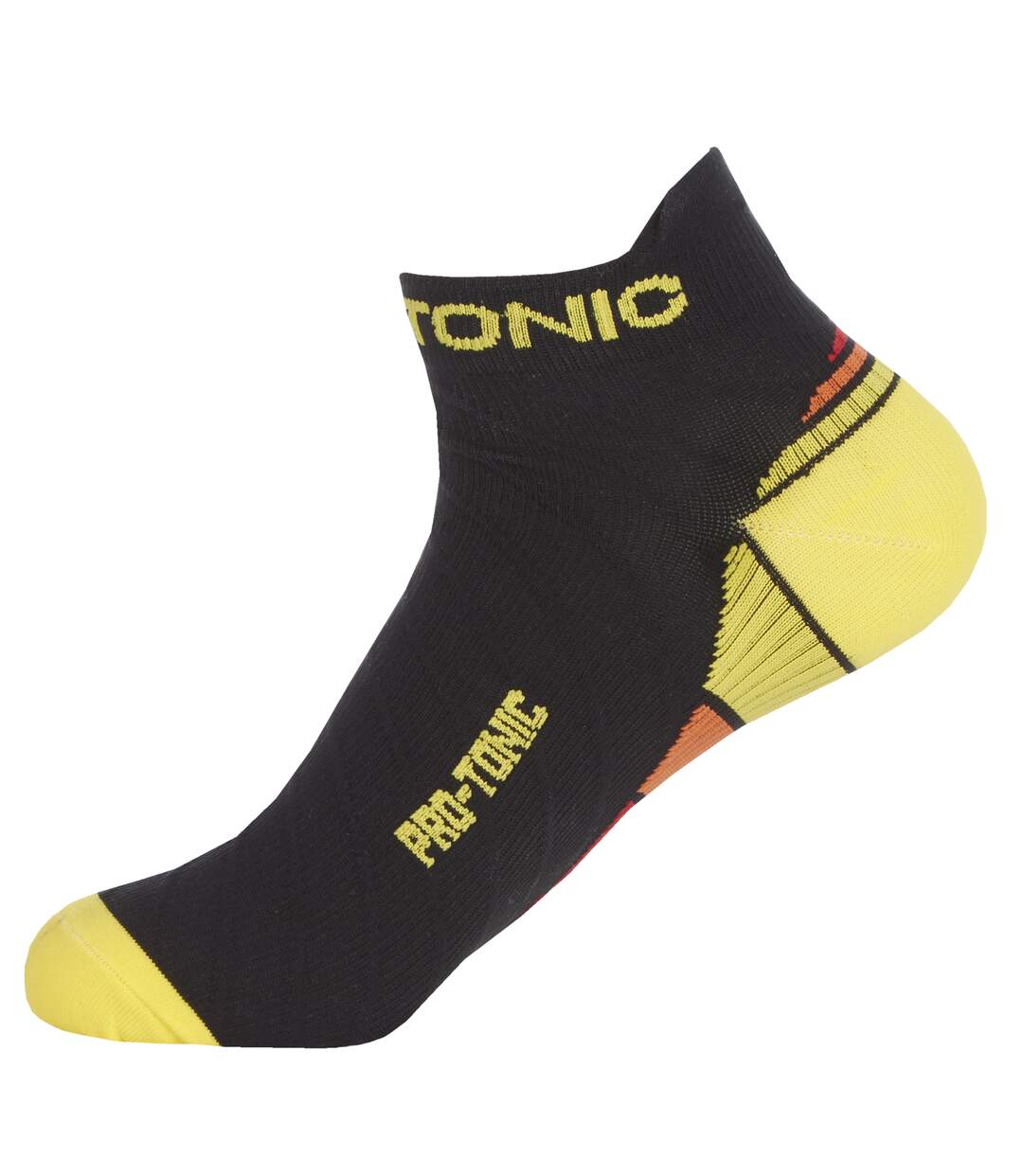 Pack of 2  Womens/ladies compression trainer liner socks  yellow/red/orange Pro-Tonic-3