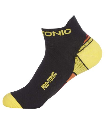 Pro-Tonic Womens/Ladies Compression Trainer Liner Socks (Pack Of 2) (Yellow/Red/Orange) - UTUT1056