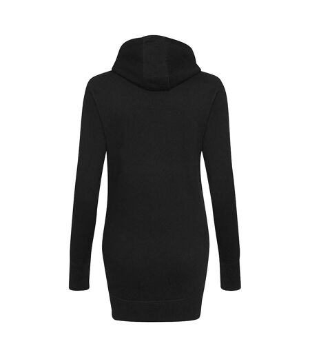 Awdis Girlie Womens Longline Hooded Sweatshirt / Hoodie (Jet Black) - UTRW167