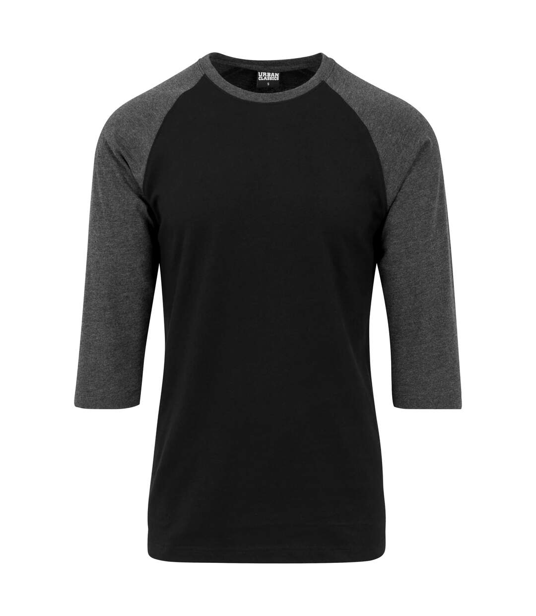 T-shirt Manches ¾ Motif/style Contrasté Homme Noir Charbon Urban Classics-1
