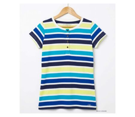 Tee-shirt Mayflower Diwane2 style marinière : le classique boutonné 100% coton