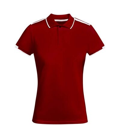 Polo tamil femme rouge / blanc Roly