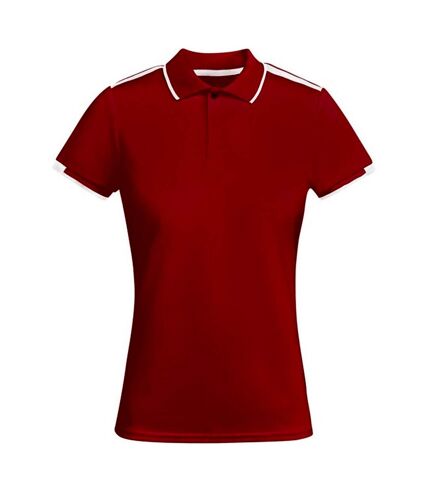 Polo tamil femme rouge / blanc Roly