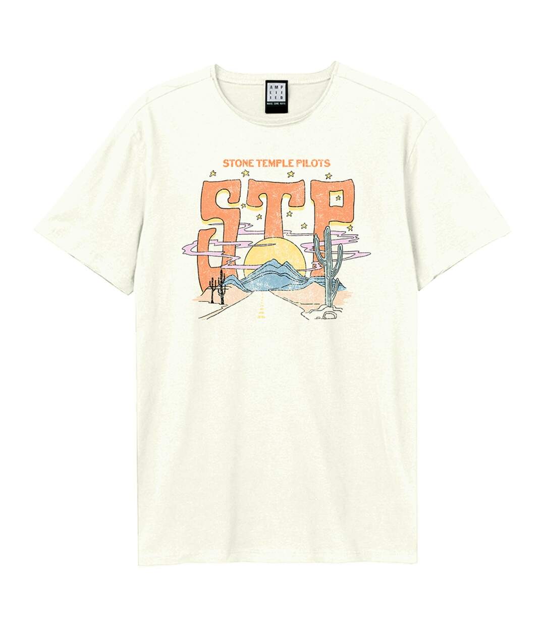 T-shirt Desert Highway Adulte Vieux Blanc Amplified-1
