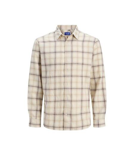 Chemise beige/marron homme jack & jones shua - m