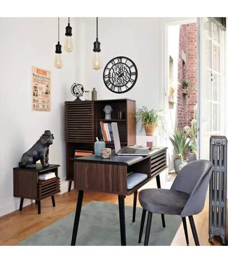 Statue Chien Assis Bulldog 44cm Noir