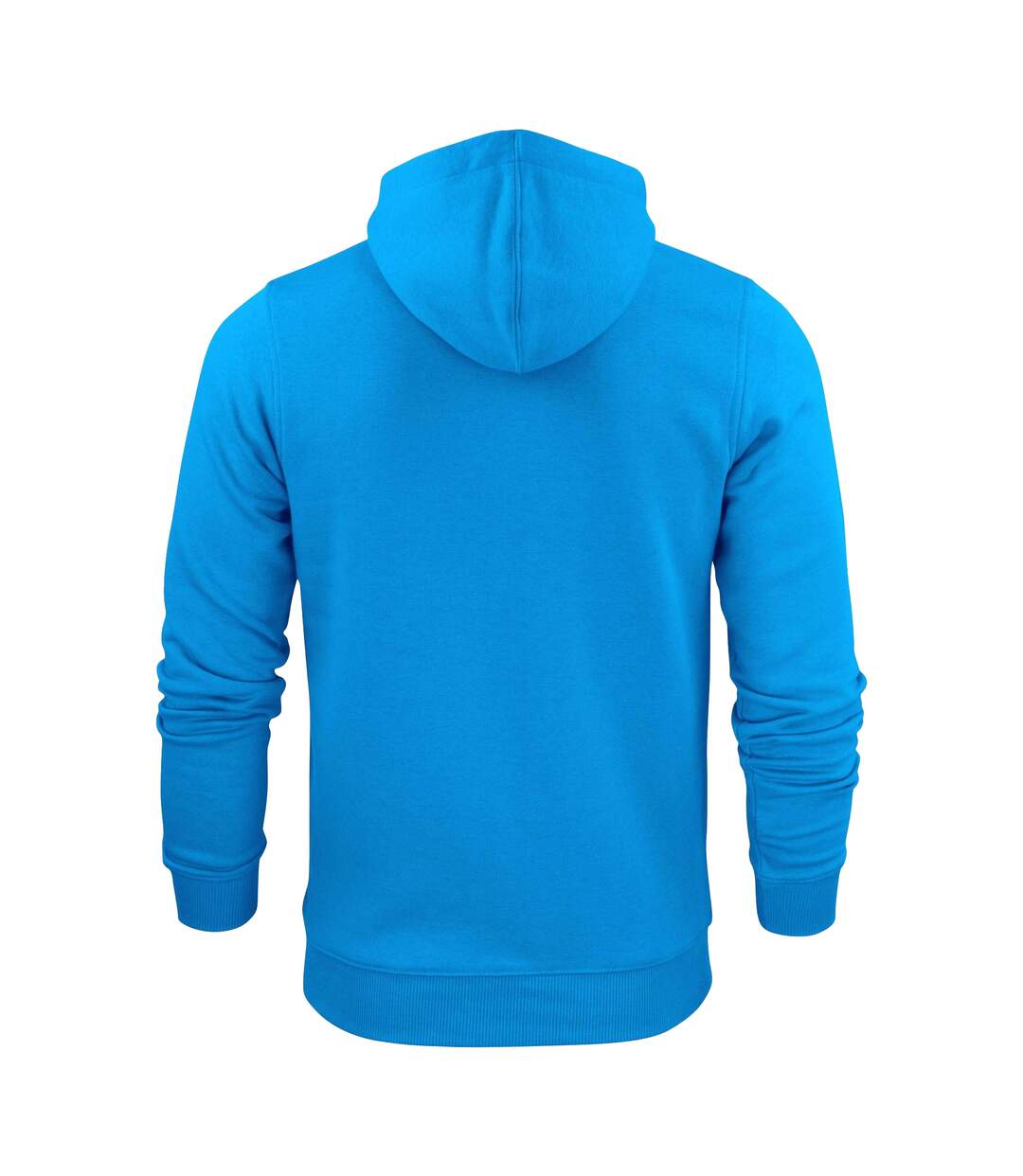 Mens Plain Full Zip Hoodie Ocean Blue Printer-2