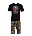 Mens Cinematic Cotton Pyjama Set Black Multicoloured Deadpool-4