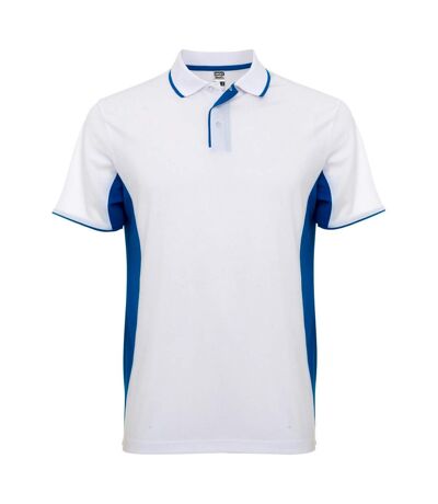 Polo montmelo adulte blanc/bleu royal Roly