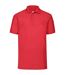 Mens pique polo shirt red Fruit of the Loom