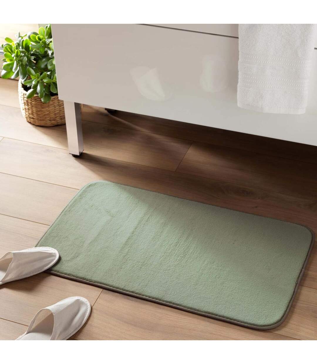 Tapis de Bain Uni Vitamine 45x75cm Sauge-5