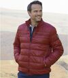 Men's Easy-Wear Burgundy Puffer Jacket - Full Zip - Water-Repellent Atlas For Men