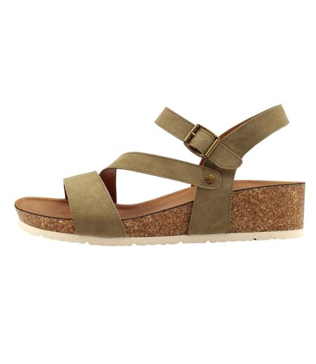 Sandales Cluster Femme Vert Kaki Lunar