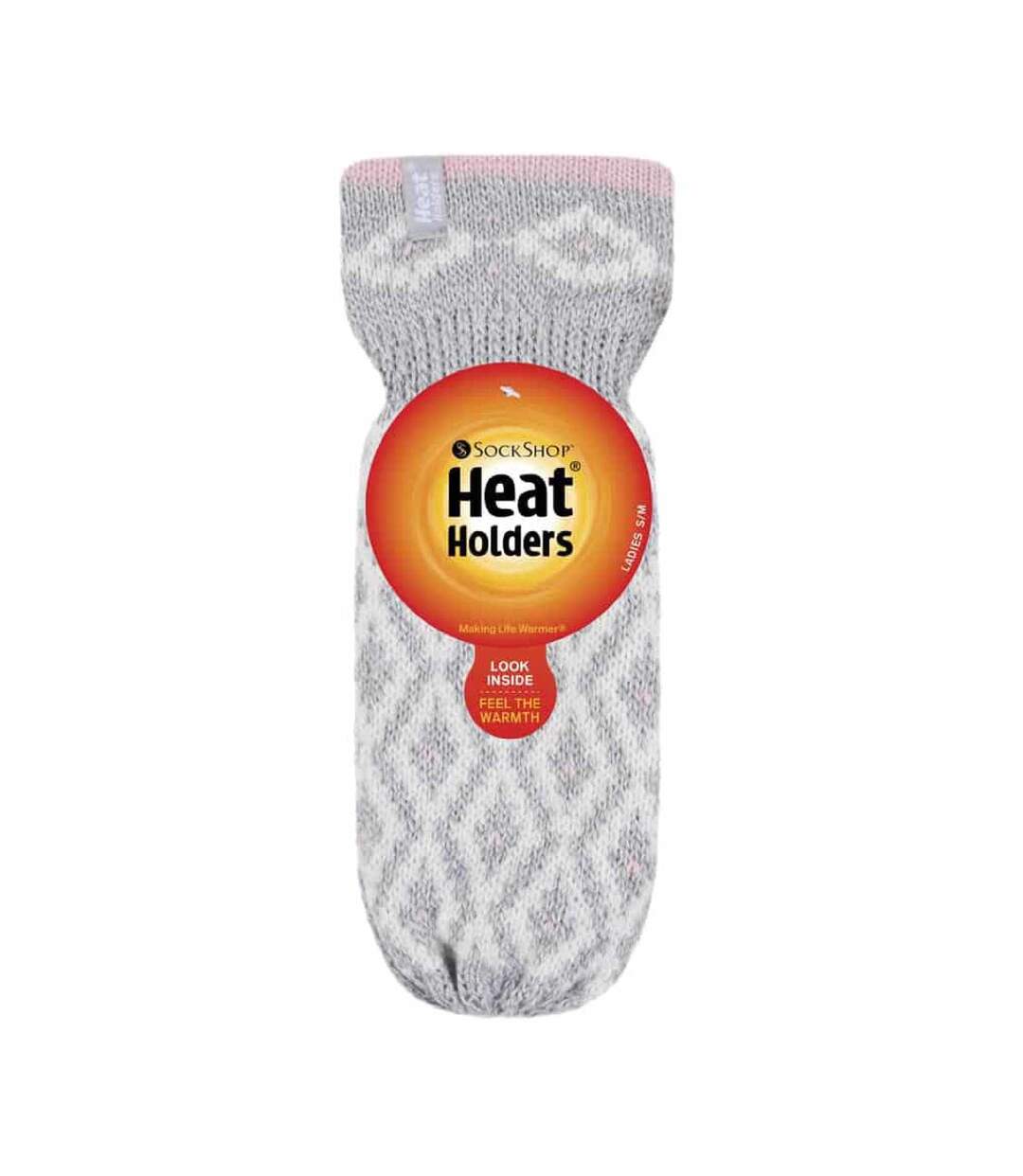 Ladies Knitted Fleece Lined Winter Warm Thermal Mittens-2