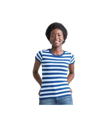 T-shirt Femme Bleu Blanc Mantis