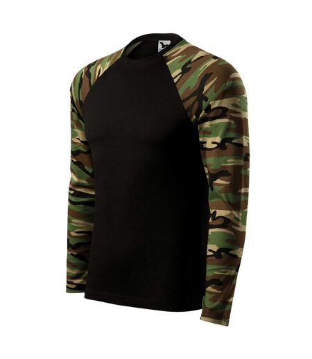 T-shirt Manches Longues Motif/style Camouflage Homme Marron Malfini