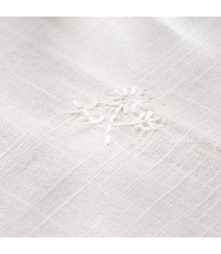 Nappe Brodé en Coton Joy 150x250cm Blanc