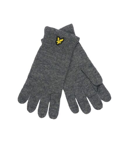 Racked ribbed gloves mid grey marl Lyle & Scott