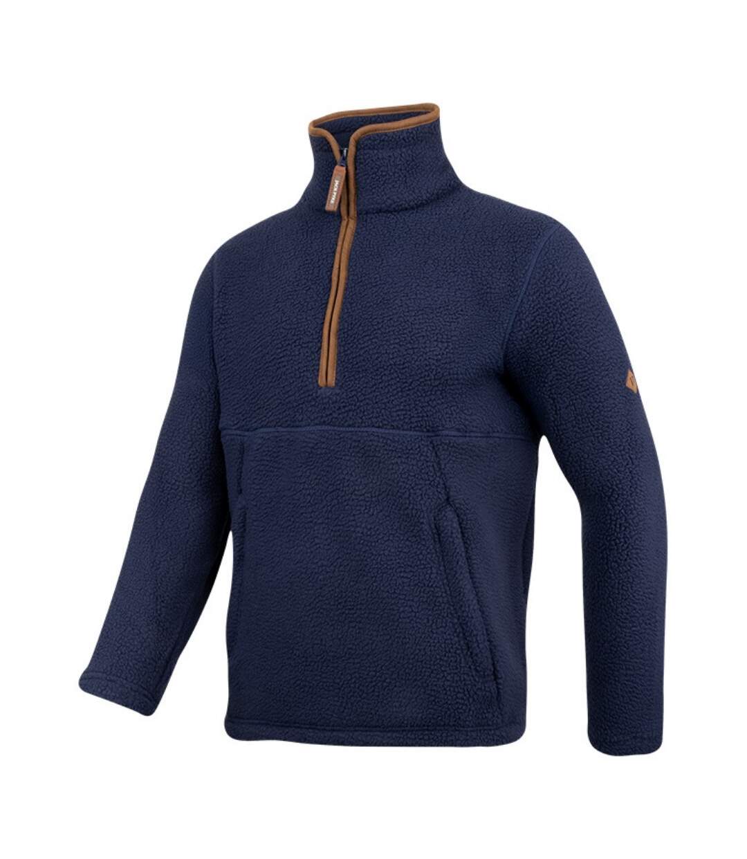 Mens Sherpa Fleece Half Zip Pullover Navy Jack Pyke-4