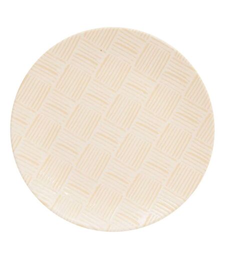 Lot de 6 Assiettes Plates Laetitia 25cm Crème