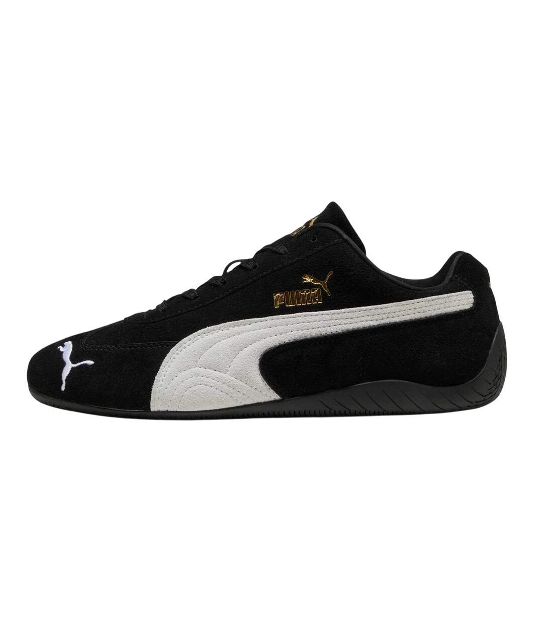 Mens Speedcat Cow Leather Trainers Black White Puma-2