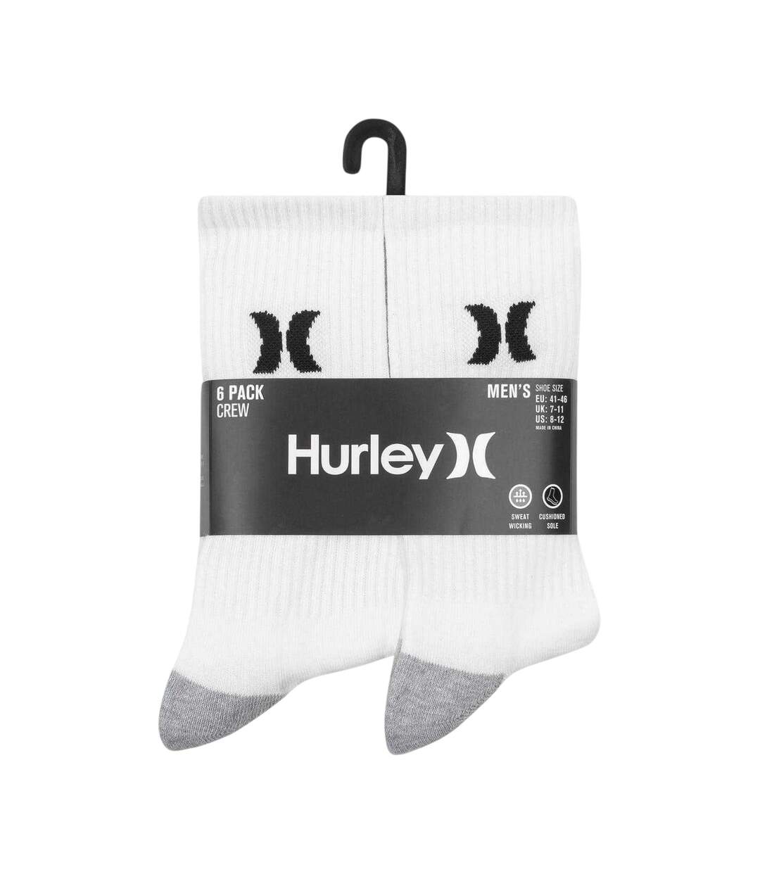 Lot De 6  Chaussettes Homme Blanc Noir Hurley-2