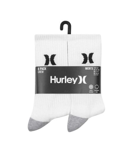 Lot De 6  Chaussettes Homme Blanc Noir Hurley