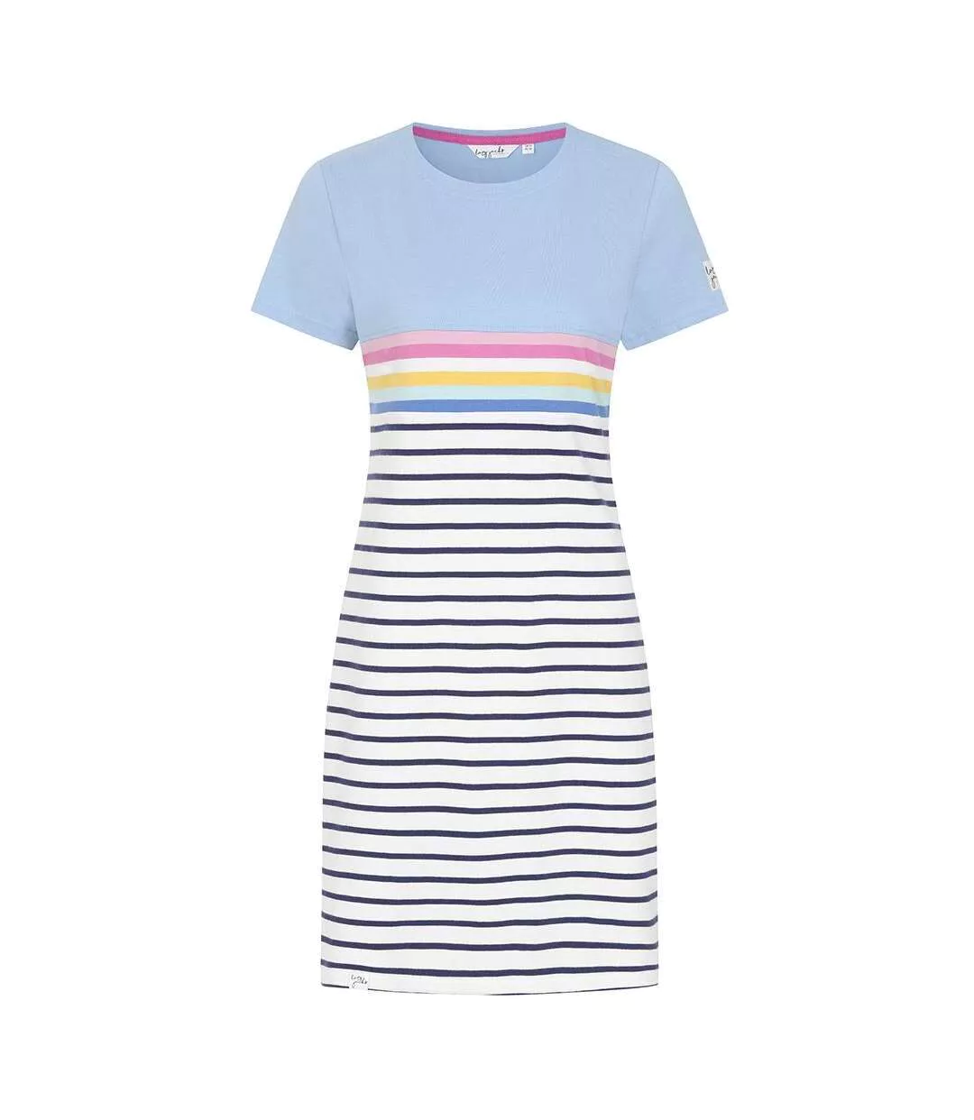 Robe T-shirt Motif/style Rayé Femme Ciel Lazy Jacks-1
