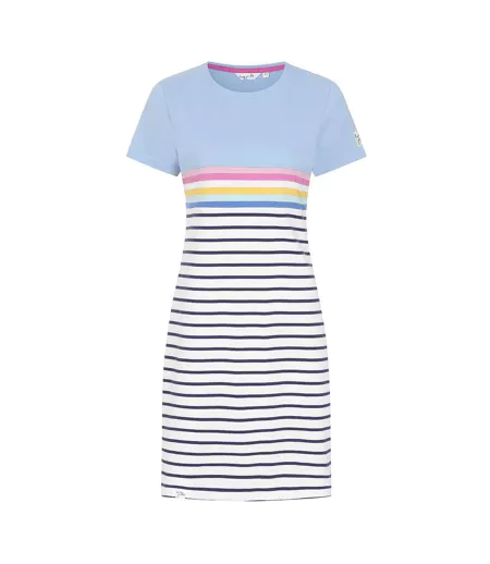 Robe T-shirt Motif/style Rayé Femme Ciel Lazy Jacks