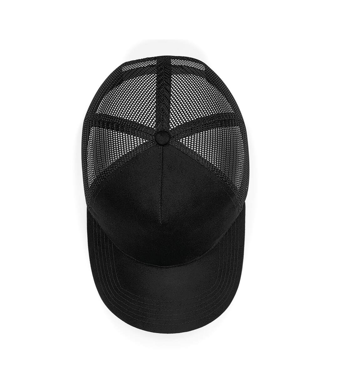 Unisex adult suede snapback trucker cap black Beechfield-3