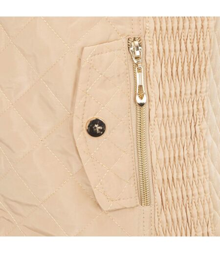 Doudoune Sans Manches Motif/style Matelassé Femme Beige Miso