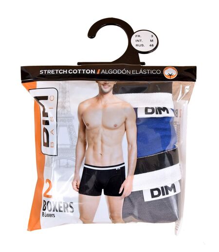 Boxer DIM Homme en coton stretch ultra Confort -Assortiment modèles photos selon arrivages- Pack de 2 Boxers Atlanta/Gris