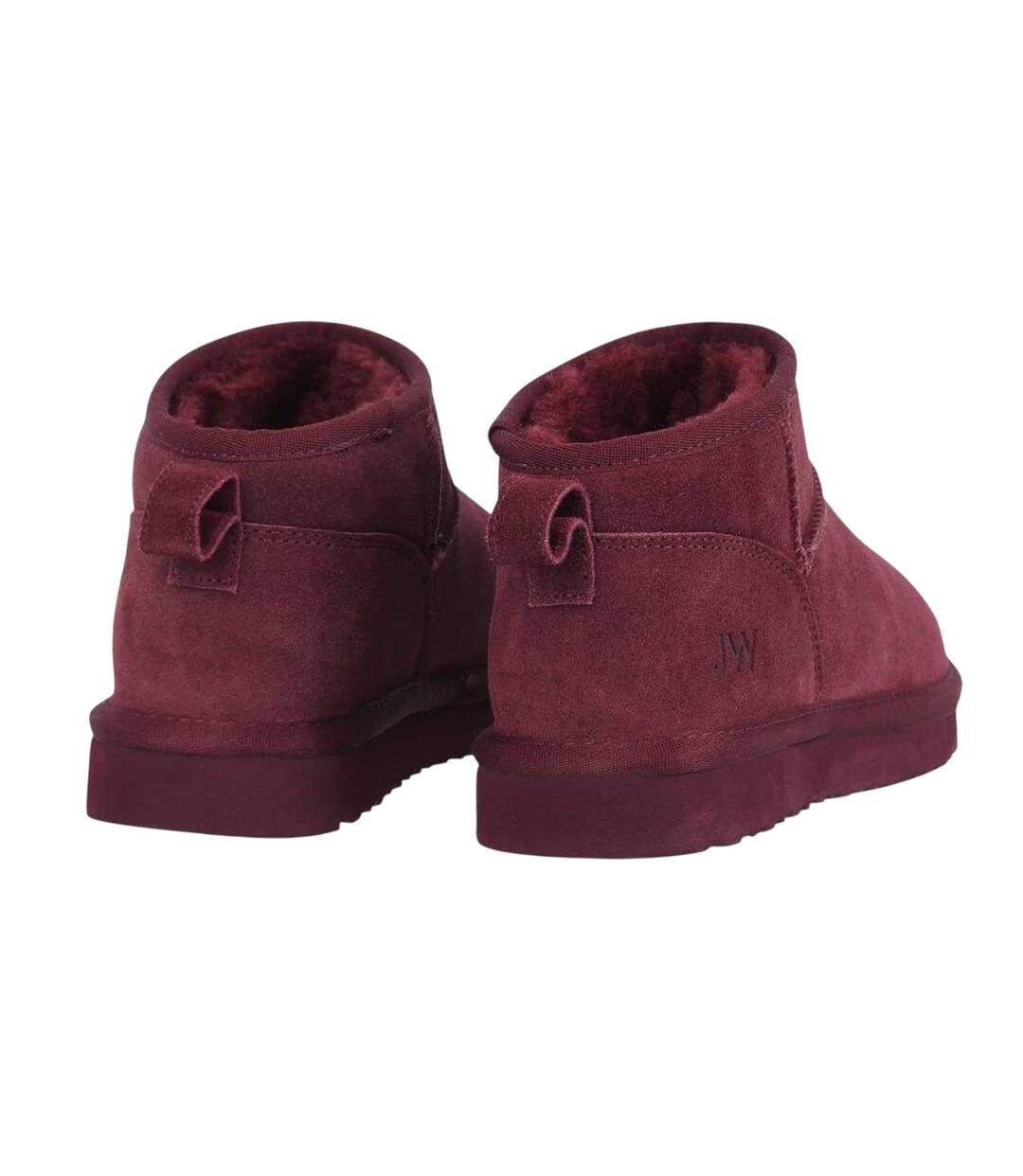 Womens/ladies Leather Snug Fit Boots Burgundy Jack Wills-2