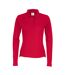 Womens/ladies Pique Long-sleeved Polo Shirt Red Cottover-1