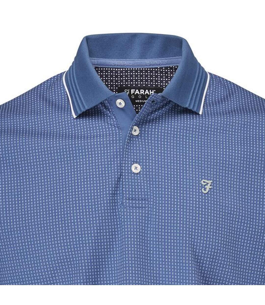 Mens ferris polo shirt dusky blue/white Farah-3