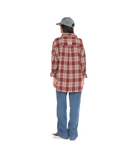 Chemise à carreaux manches longues femme avec poche patch tissé Deby Vondutch