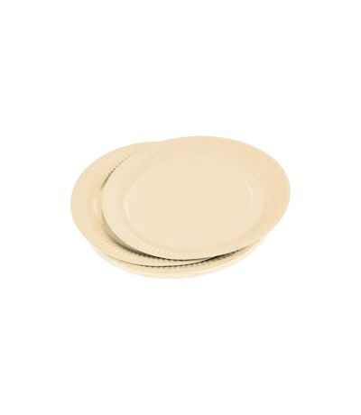 Lot de 20 Assiettes en Carton Vitamine 18cm Crème