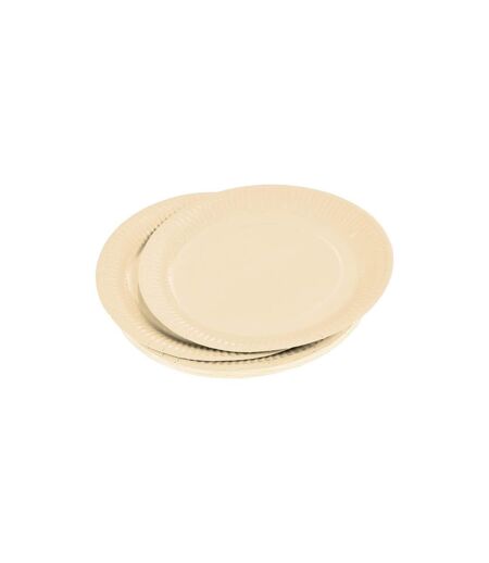 Lot de 20 Assiettes en Carton Vitamine 18cm Crème