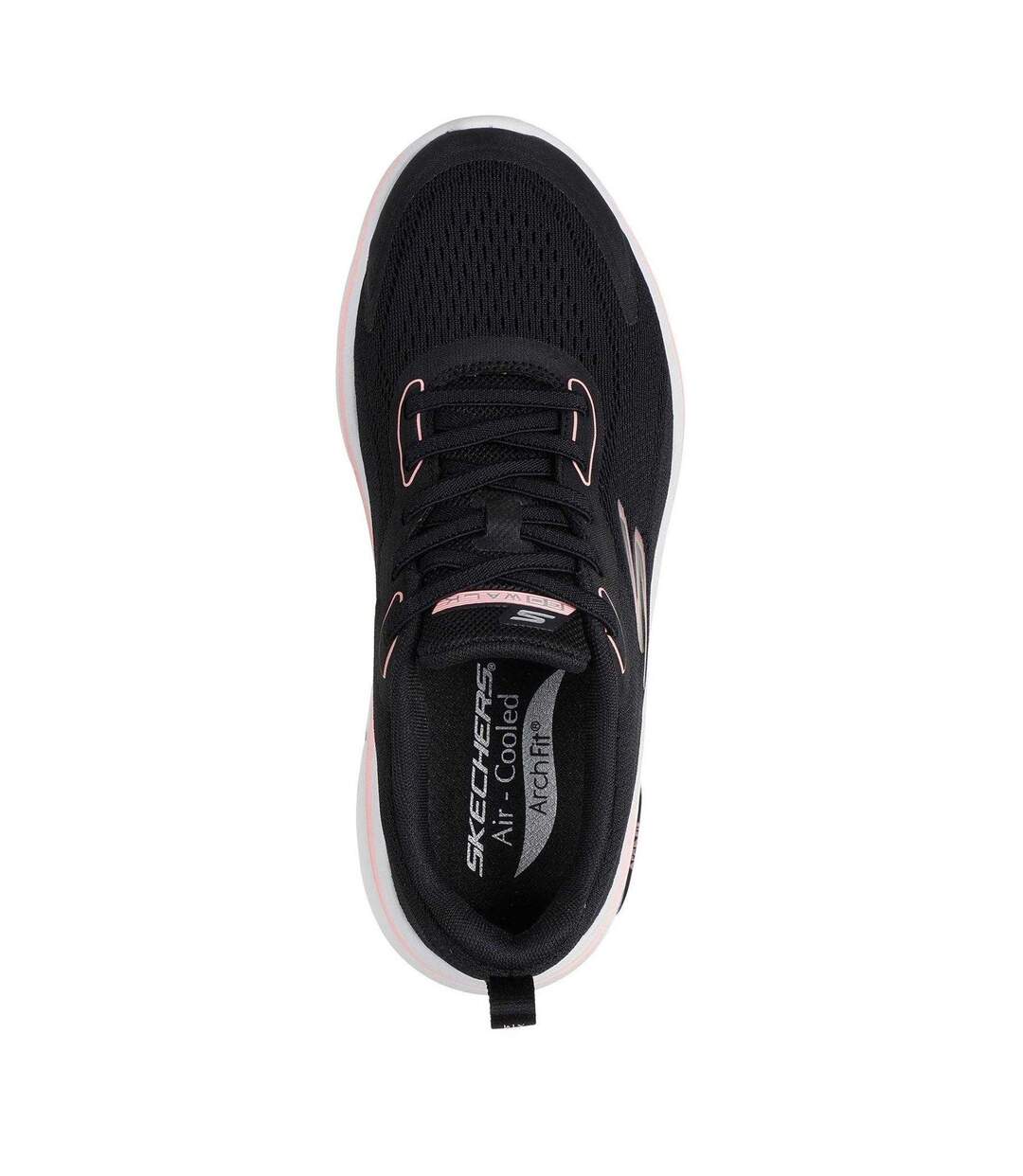 Womens/ladies Go Walk Arch Fit Trainers Black Pink Skechers-4