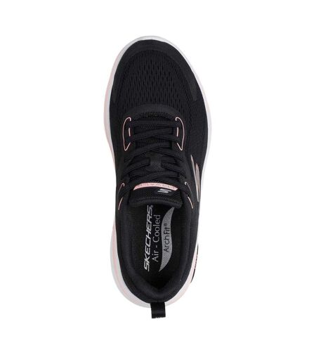Womens/ladies Go Walk Arch Fit Trainers Black Pink Skechers