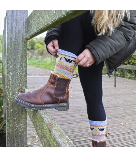 Ladies 6 Pack Alpaca Socks with Sheep Pattern